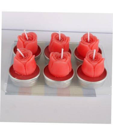 LIFKICH 12pcs Home D cor Tea Lights Candles Wedding Decoration Valentine Candle Tealight Candles Home Decor Baby Showers Candles Decorative Candles for Valentine's Day Rose Proposal Red Red 4*3.5cm - Buy Online on GoSupps.com