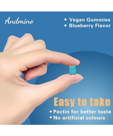 andmino Daytime Cortisol Gummies for Women & Men for Stress Relief & Focus Improvement Daytime Cortisol & HPA Axis Balance with Trehalose Non-GMO Vegan Gluten Free Blueberry Flavor 60 - Buy Online on GoSupps.com