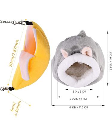 HzNzYHD Mini Hamster Bed with Winter Rat Hanging Hammock Banana Soft Warm Fleece Hamster Cave Nest for Small Animal - Buy Online on GoSupps.com