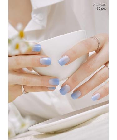 ohora Semi Cured Gel Nail Strips - N Flyway (Works with Any Nail Lamps) | Salon-Quality, Long Lasting, Easy to Apply & Remove - Includes Prep Pads, Nail File & Wooden Stick - Buy Online on GoSupps.com