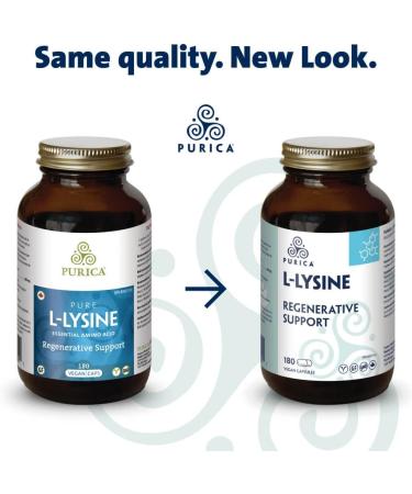PURICA - L-Lysine 180 Vegan Capsules - Regenerative Support - Helps in Collagen Formation - An Essential Amino Acid for Maintaining Good Health - Buy Online on GoSupps.com