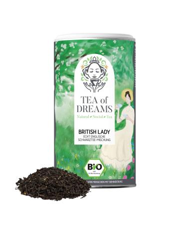 Tea of Dreams Organic Black Tea | "British Lady" | Typical English Black Tea Blend | Loose Leaf Tea | 120g