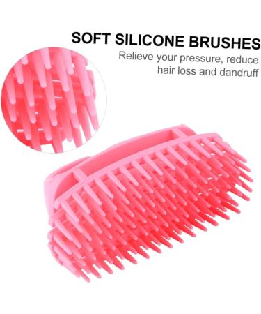 Foytoki Silicone Shampoo Brush Set - 2 Piece Hair Washing Massage Brush for Adults | Pink | Head Massager & Hair Care Comb 10.5x7x5.5cm - Buy Online on GoSupps.com