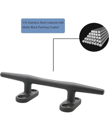 316 Stainless Steel Black Cleat Dock Marine Open Base Cleats 5 Inch - Set of 2 - Buy Online on GoSupps.com