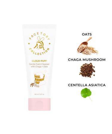FaceTory Cloud Puff Gentle Foam Cleanser - 150 ml - Moisturizing Face Wash with Chaga and Oats Extract for All Skin Types - Buy Online on GoSupps.com