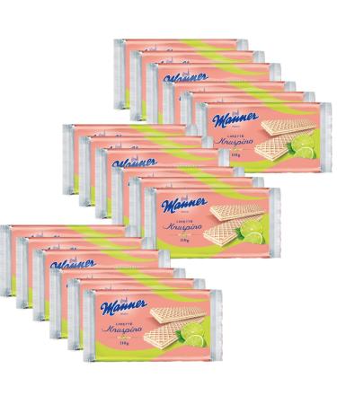 Manner WIEN Manner Knuspino Pack of 18 crispy waffles with lime cream 110g