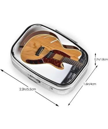 Buy Guitar Pill Box Organizer - Cute 2 Compartment Travel Pill Case for Purse & Gifts | International Shipping Available - Buy Online on GoSupps.com
