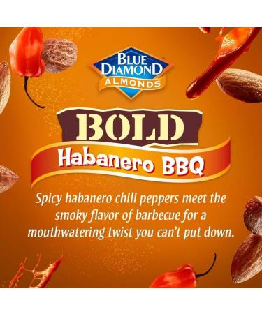  4 Bags Blue Diamond Flavoured Almonds Bold Habanero BBQ 1.5oz (43g) - Imported from USA - Buy Online on GoSupps.com