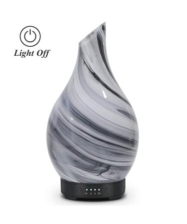 120ml Ultrasonic Aromatherapy Diffuser with Handmade Glass - BPA Free, Waterless Auto-Off, 4 Timer Setting, 7 Colors LED - Home, Yoga, Office - Grey - Buy Online on GoSupps.com