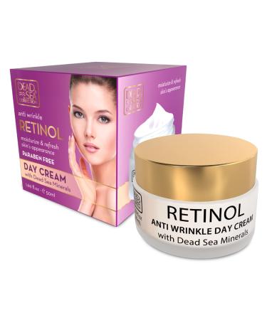 Dead Sea Collection Anti-Wrinkle Day Cream for Face with Retinol and Sea Minerals - Anti Aging  Nourishing and Moisturizer Face Cream (1.69 fl.oz)