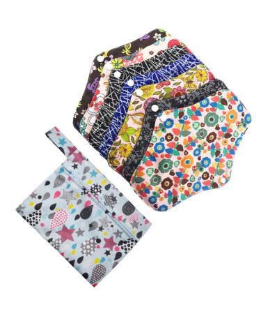 Reusable Cloth Pads Menstrual Panty Pad 8 Pcs Reusable Breathable Pads Washable Towel Nursing Pads for Women Girls Menstrual Pads Cotton