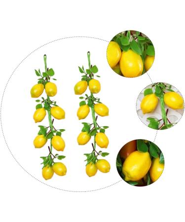 Abaodam 4 Bunches Imitation Lemon Skewers Toys Lemons Fruit Front Door Wreath Hanging Lemon Decor Model Girl - Buy Online on GoSupps.com