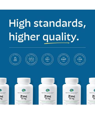 Earth's Splendor Immune Support Supplements with Zinc 50mg Helps Maintain Skin Health Wheat Free No Artificial Color or Flavor Mineral Supplements for Men & Women (100 Tablets) - Buy Online on GoSupps.com