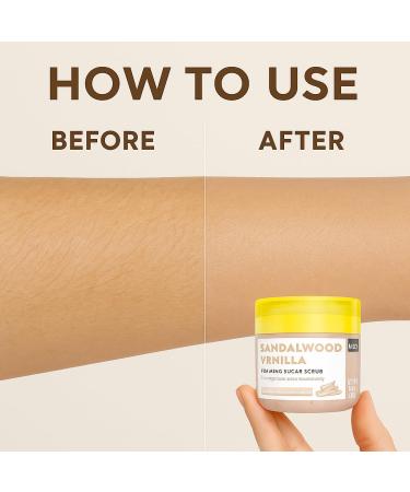 Foaming Body Scrub with Built-In Scrubber Sandalwood Vanilla Scent Exfoliates & Smooths Skin Hydrating Formula Paraben-Free 16 oz for All Skin Types - Buy Online on GoSupps.com