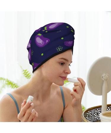 Eggplant Microfiber Hair Towel | Soft Super Absorbent Wrap for Women | Quick Dry Coral Velvet Cap for Long Curly & Thick Hair - Buy Online on GoSupps.com