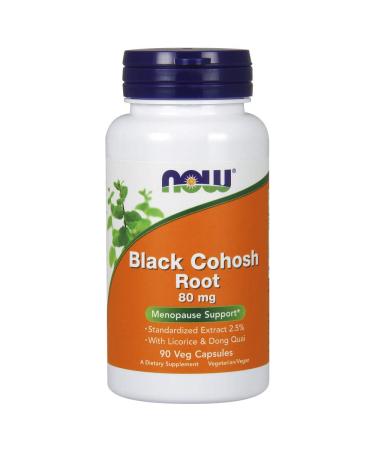 NOW Black Cohosh 80 mg, 90 Veg Capsules (Pack of 2)