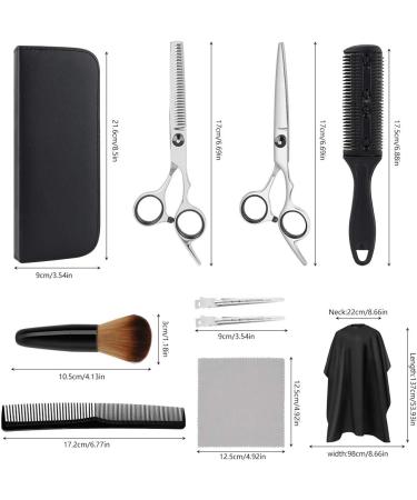 Professional Hair Cutting Scissors Set | 10 PCS Stainless Steel Kit for Home Salon & Barber - Buy Online on GoSupps.com