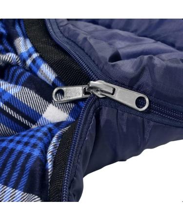 Cotton Flannel Double Sleeping Bag for Camping, Backpacking, or Hiking - Queen Size 2 Person Waterproof Sleeping Bag for Adults or Teens - Lightweight & Waterproof - Blue - Buy Online on GoSupps.com