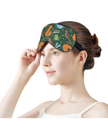 Cute Forest Animals Sleep Mask - Adjustable Strap Eye Cover for Sleeping and Travel - Blocks Light for Men and Women - Buy Online on GoSupps.com
