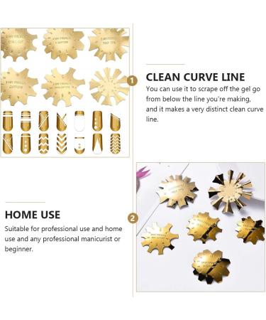Uonlytech 6 Pieces Golden French Manicure Moulding Templates - Perfect Fingernail Making Kits for Nail Art Enthusiasts - Buy Online on GoSupps.com