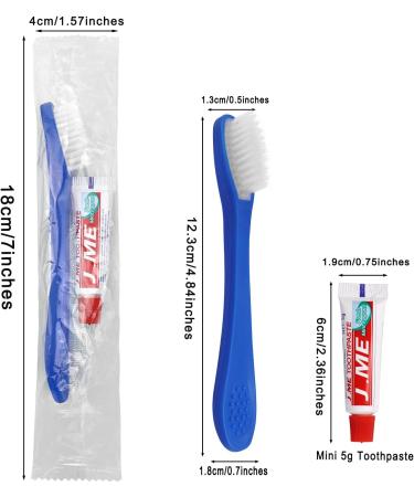 Xuezoioy Mini Disposable Toothbrush with Toothpaste - Pack of 30 Individually Wrapped Blue Travel Toothbrushes for Homeless Shelters and Hospitals - Buy Online on GoSupps.com