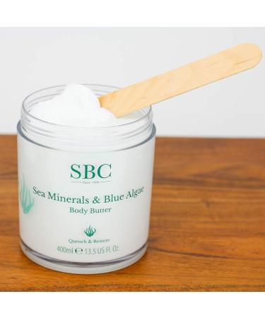 SBC Skincare Sea Minerals & Blue Algae Body Butter - 400ml | Hydrating Body Lotion With Hyaluronic Acid | Body Butter For Men And Women | Vegan Friendly Body Moisturiser | Body Cream For Dry Skin - Buy Online on GoSupps.com