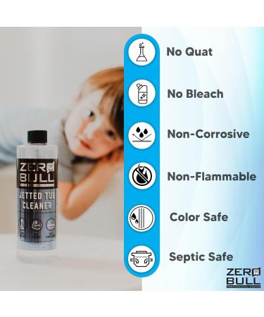 Zero Bull Jetted Tub Cleaner - Powerful Safe Unscented & Eco-Friendly | 8 Cleans per Bottle for Jacuzzi Hot Tub Spa & More | 16 Fl Oz - Buy Online on GoSupps.com