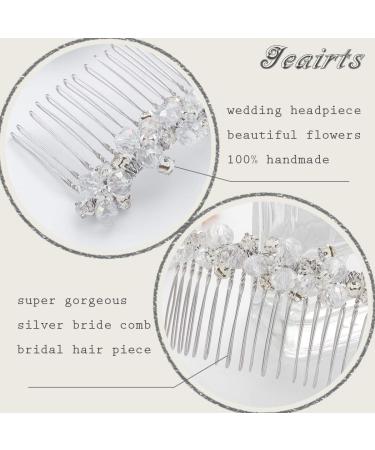 Jeairts Crystal Bride Wedding Hair Comb - Silver Rhinestone Bridal Hair Piece for Women and Girls - Buy Online on GoSupps.com