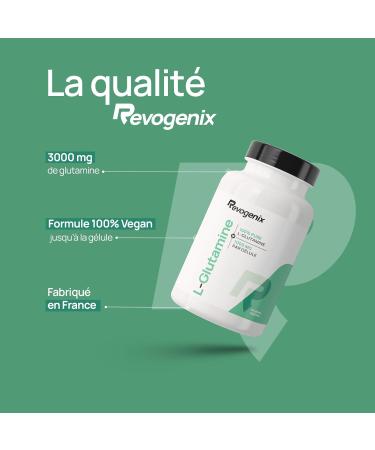L-Glutamine 3000 MG | 100% Pure Glutamine V g tale | 1 3 mois de cure | R cup ration Musculaire Sant Intestinale et Immunit | Acide Amin Sans Excipients | 90 G lules Vegan | Revogenix - Buy Online on GoSupps.com