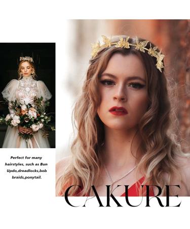 CAKURE Gold Butterfly Crown Tiara Headband - Goddess Headpiece for Party, Prom, Birthday - Metal Butterflies Hair Accessories - Buy Online on GoSupps.com