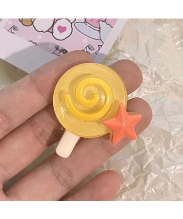 Sweet Y2k Dopamine Hairpins Simple Hair Barrettes Lollipop Star Hair Side Clip Fashion Accessories Gift for Women Girls Pink - Buy Online on GoSupps.com
