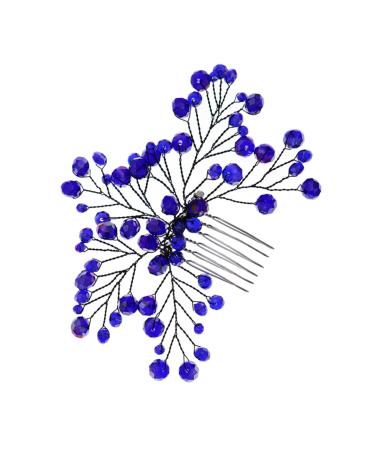 Mikinona Bridal Wedding Comb Bridal Headpieces Bride Hair Insert Comb Bridal Side Combs Bride Wedding Headdress Bride Hair Comb Wedding Hair Comb Hair Comb Clip Blue Zircon Hair Comb