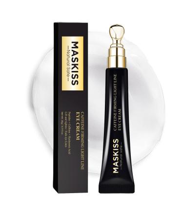 Maskiss Eye Cream for Wrinkles and Dark Circles Peptides + Caffeine Formula to Reduce Puffiness Fine Lines and Under Eye Bags