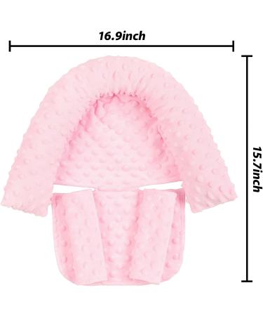 Baby Head Neck Support Pillow & Strap Covers - Pink Infant Car Seat Headrest Protector - Buy Online on GoSupps.com