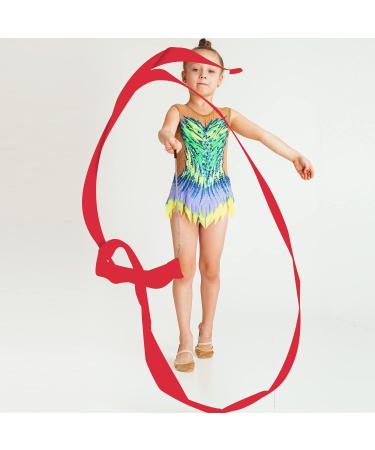 SAVITA 2pcsÂ Ribbons for Gymnastics Â 236inch/6m Dance Ribbons with Soft Stainless Steel Rod Glitter Dance Ribbons and Dance Ribbons Red for Artistic Dancing Gymnastics Kids Dancing - Buy Online on GoSupps.com