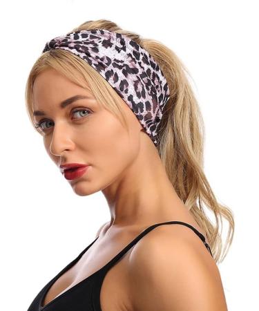 Wiwpar Boho Headbands for Women - Criss Cross Elastic Leopard Twist Hair Wraps | Pack of 2 for Yoga & Outdoor Style 3 - Buy Online on GoSupps.com