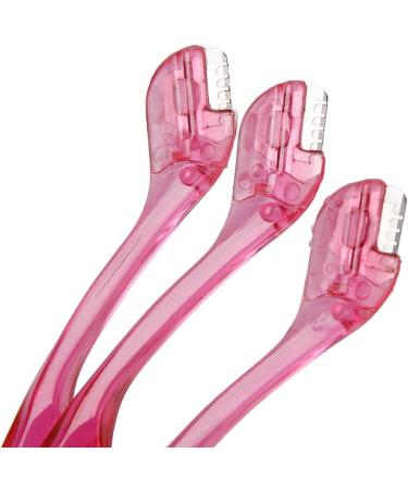 3pcs Facial Treatment Tool Set - Eyebrow & Lip Shaver Hair Remover Razors - Pink - Buy Online on GoSupps.com