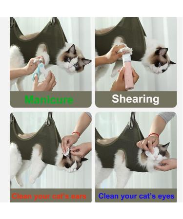 Qrity Cat Care Pocket & Dog Hammock Set S Hooks for Nail Cutting & Fur Care | Green - Buy Online on GoSupps.com