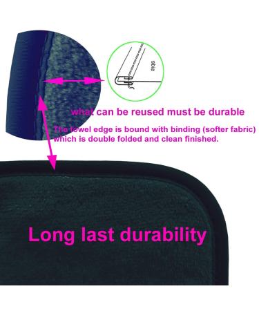 Reusable Microfiber Makeup Remover Cloth (10 Pack) - Gift Box Packaging, Black 5x5 Inch Pads for Women - Buy Online on GoSupps.com