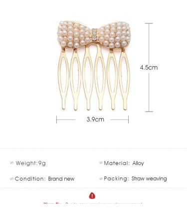 Aneneiceera Boho Gypsophila Hair Comb Barrette Gold Rhinestone Pearl Bow Hair Comb Retro Hair Barrette Decorative Daily Wearing Hair Comb Hair Bobby Pins Wedding Hair Accessories for Women and Girls - Buy Online on GoSupps.com