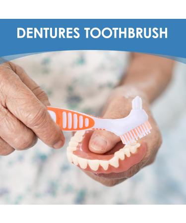 Set of 3 Ergonomic Double-Sided Denture Toothbrushes | Soft Bristles for Versatile Cleaning - Buy Online on GoSupps.com