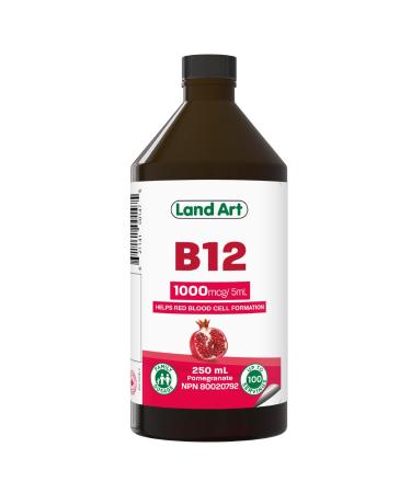 Vitamin B12 Liquid 250ml 50 Doses - Great Taste - 1000mcg - For Kids and Adults - Fast Absorption - Vegan - Non-GMO Gluten Free No Sugar Added - Made in Canada 250 ml (Pack of 1)