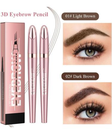 Horuili 3D Eyebrow Pencil Waterproof Eyebrow Pencil with 4 Split Tips Liquid Eyebrow Pencil Long Lasting Natural Eyebrow Pencil Eye Makeup Eyebrow Pencil 2pcs - Buy Online on GoSupps.com
