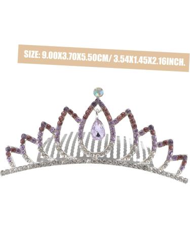 FRCOLOR Luxury Colored Rhinestone Crown Alloy Bride Comb Wedding Wood Display Base - Buy Online on GoSupps.com