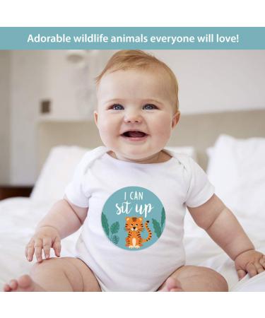 Zoo Animals Baby Monthly Stickers - Jungle Milestone Set for Boy/Girl | Unisex Safari Newborn Monthly Milestones (Set of 24) - Buy Online on GoSupps.com