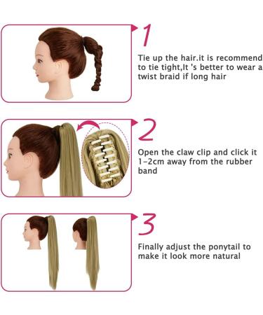 21 Inch Long Straight Ponytail Extension Jaw/Claw Clip in Ponytail Hair Extension Synthetic Hairpiece for Women (Ash Blonde) 21 Inch Ash Blonde - Buy Online on GoSupps.com