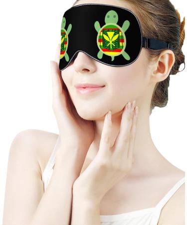 Tribal Kanaka Maoli Flag Turtle Sleep Mask - Adjustable Strap for Sleeping, Travel, and Nap - Men and Women - Buy Online on GoSupps.com
