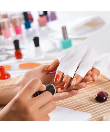 ANCIRS UV Gloves for Gel Nail Lamp Anti UV Gloves for Nail Art DIY Accessories Gel Manicure UV Shield Gloves for Hand Skin Care Protection- White 1 Pair White - Buy Online on GoSupps.com