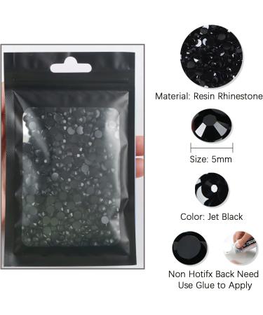 1400pcs AB Color Resin Rhinestones Non Hotfix 5mm - 30g | Bling Diamonds for Mugs, Bottles, Tumblers, Crafts - A27 Black - Buy Online on GoSupps.com