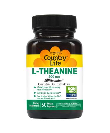 Country Life L-theanine, 200 mg, 60-Count 60 Count (Pack of 1)